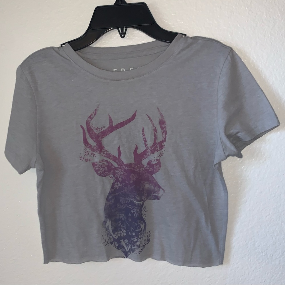Aeropostale cropped T-shirt with ombré deer